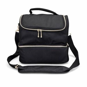 Breastmilk Cooler Pump Bag Insulated Double Compartment Black EUC